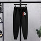 Men's Printed Fleece Hoodie Track Suit - 2 Pcs Set, Speed Black